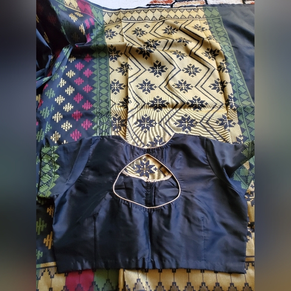 New Women Premium Designer Silk Saree W NEW Blouse Royal Festive Jamdani Insp - Picture 6 of 7